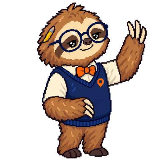 Track the sloth, waving